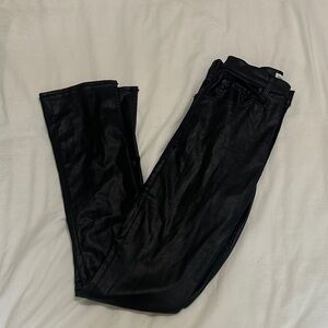 Black leather Women's Jeans